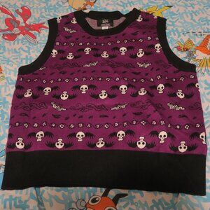 Unique Vintage Corpse Bride Sweater Vest Purple/Black Size XL/14